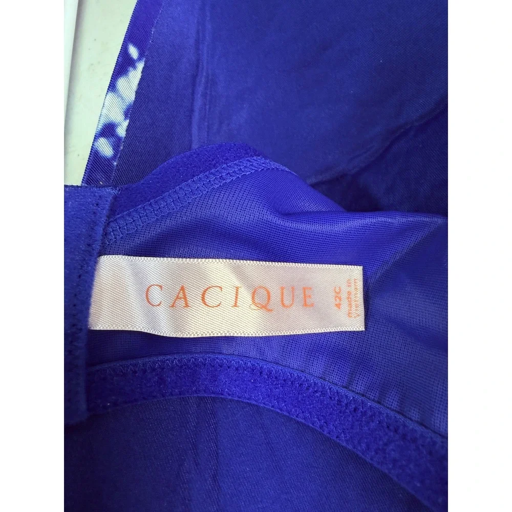 Cacique Bra Tie Dye Lightly‎ Lined T Shirt Wireless 42C Blue Women